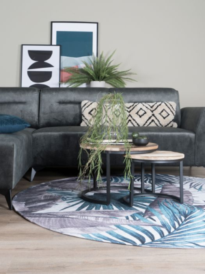 Vloerkleed Palm - Green Rond