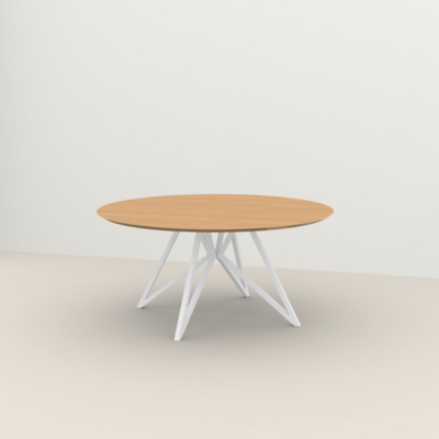 Studio HENK tafel Butterfly Rond QuadpodXL - wit frame, hardwax light 3041