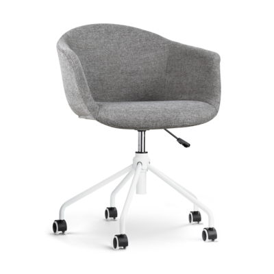 Nout-Otis bureaustoel wit onderstel - Gestoffeerde zitting met armleuningen