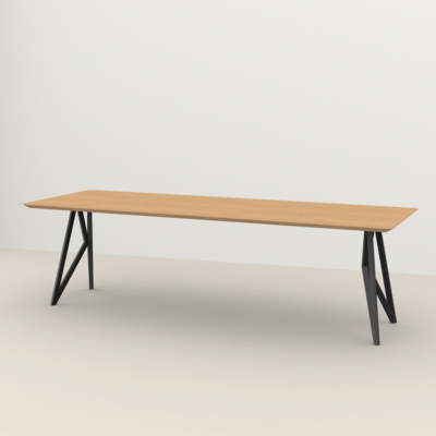 Studio HENK tafel Butterfly Rechthoekig - zwart frame, hardwax light 3041