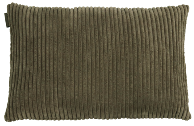Kussen grof rib olijf rechthoek