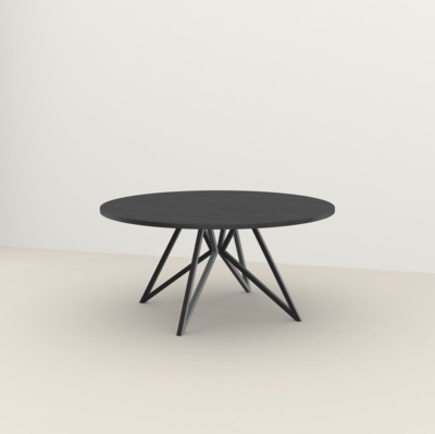 Studio HENK tafel Butterfly Rond QuadpodXL - zwart frame, zwarte beits