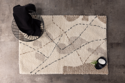 Hine badmat - 60x90cm - Bruin/grijs