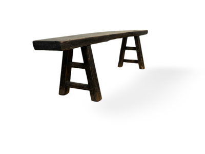 Houten bank zwart unieke