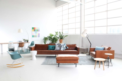 Loods 5 Design 3,5-zitsbank Slimm Leer Outside