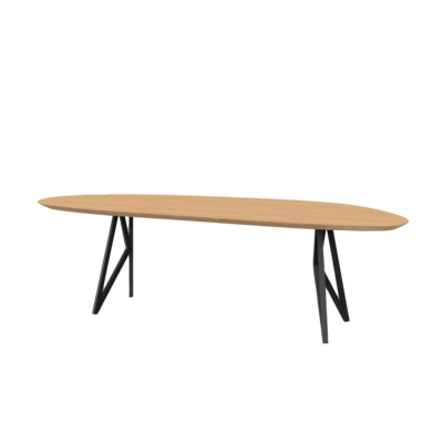 Studio HENK tafel Butterfly Blob - zwart frame, hardwax light 3041