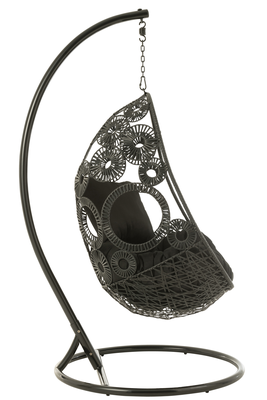 Hangstoel Bula incl. kussens Zwart	