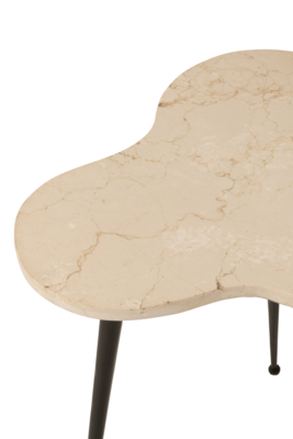 Bijzettafels marmer/metaal - Set van 3