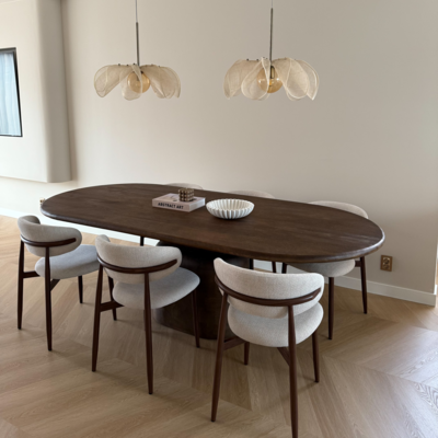 Eettafel Lissabon ovaal kolompoot 240cm