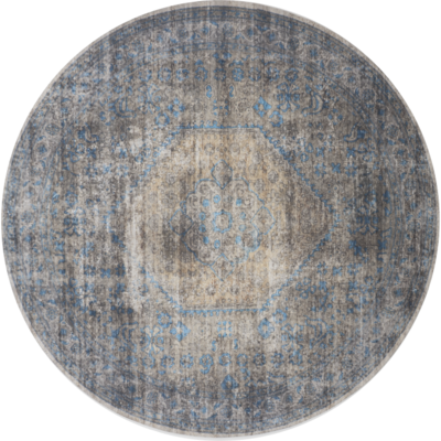 Vloerkleed Madel rond groen/blauw