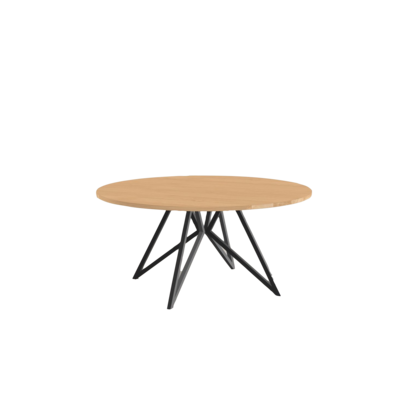 Studio HENK tafel Butterfly Rond QuadpodXL - zwart frame, hardwax light 3041