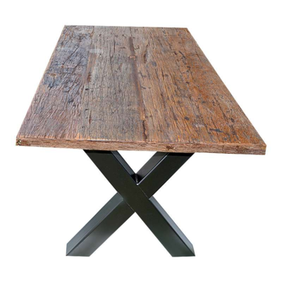 Eettafel Metz industriële X poot