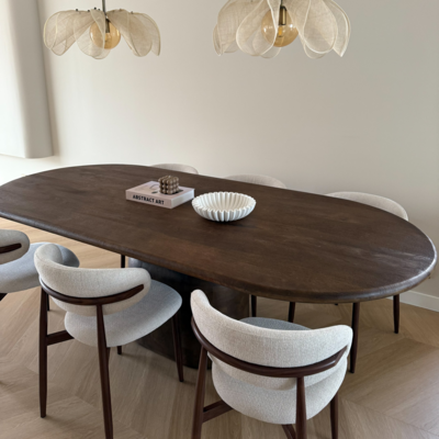 Eettafel Lissabon ovaal kolompoot 240cm