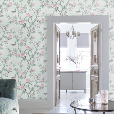 vliesbehang laura ashley eglantine eau de nil