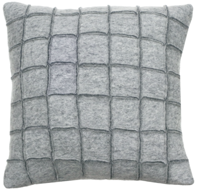 Kussen wol vlakjes lichtgrijs vierkant