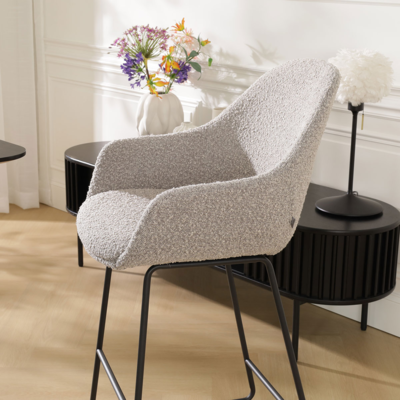 Barkruk Nino-Mae zwart onderstel - 65 cm