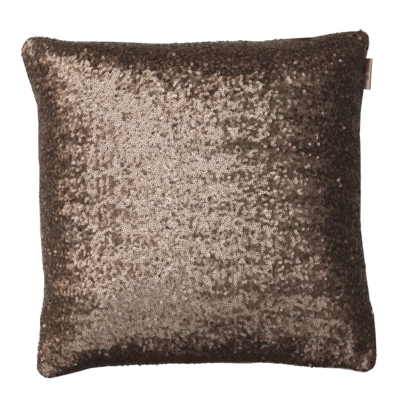 Kussen pailletjes brons