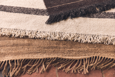 Striped woolen kelim cream (200x300cm)