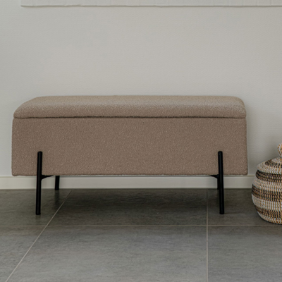 Bankje Marlou met opbergruimte bouclé