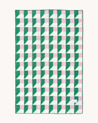 Maison Deux plaid Cubics Gras Roze