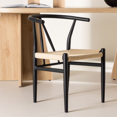 Eetkamerstoel Bengt - met rotan zitting