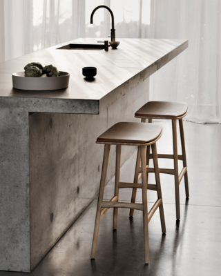 Ethnicraft - Osso hoge kruk 65 - eiken/zwart eiken