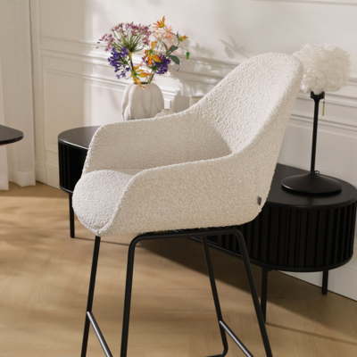 Barkruk Nino-Mae zwart onderstel - 65 cm