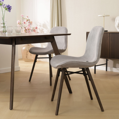 Eetkamerstoel Nena-Fé walnoot houten onderstel