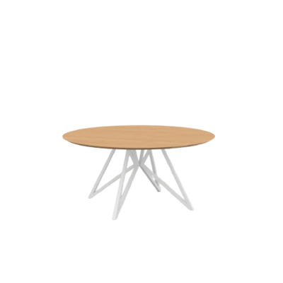 Studio HENK tafel Butterfly Rond QuadpodXL - wit frame, hardwax light 3041