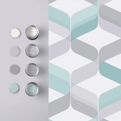 Graham &amp; Brown  vliesbehang  Retro Aqua