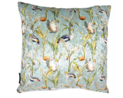 Kussen velvet kraanvogel