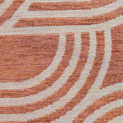 Vloerkleed Disco rood met geometrische lijnen en cirkels