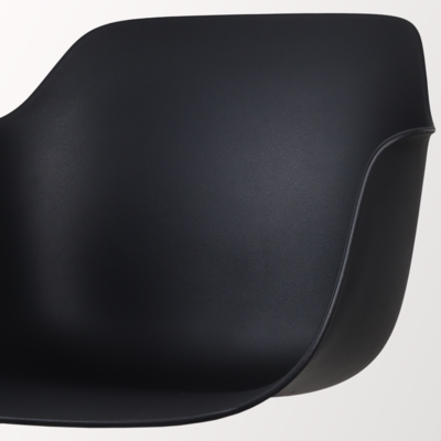 Eetkamerstoel Noa-Puk wit onderstel - met armleuningen