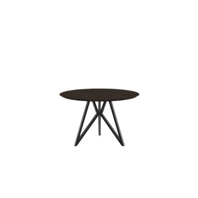 Studio HENK tafel Butterfly Rond Tripod - zwart frame, gerookte beits