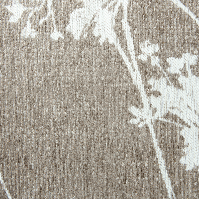 Parsley grijs bloementapijt met elegant wit bloempatroon