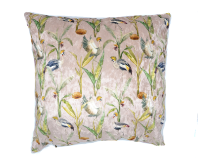 Kussen velvet kraanvogel