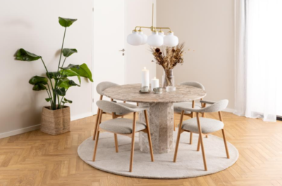 Eettafel Rond Travertin