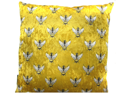 Kussen velvet hommel bijtjes