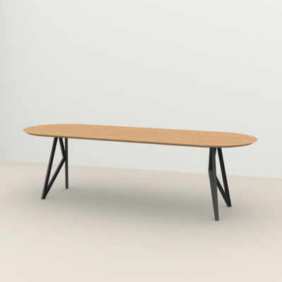 Studio HENK tafel Butterfly Plat ovaal - zwart frame, hardwax light 3041