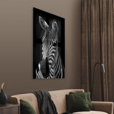 Walljar acrylglas schilderij - Mysterious Zebra
