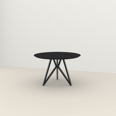 Studio HENK tafel Butterfly Rond Tripod - zwart frame, HPL Fenix nero ingo