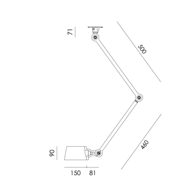 Tonone plafondlamp Bolt 2 arms Sidefit