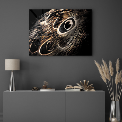 Walljar acrylglas schilderij - Peacock Feathers