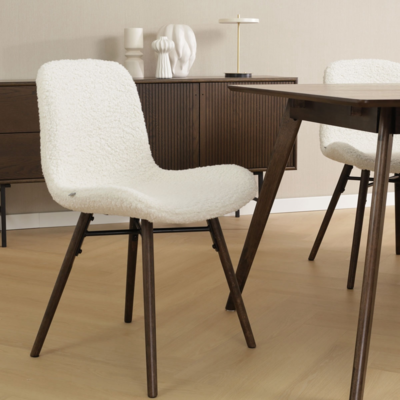 Eetkamerstoel Nena-Fé walnoot houten onderstel