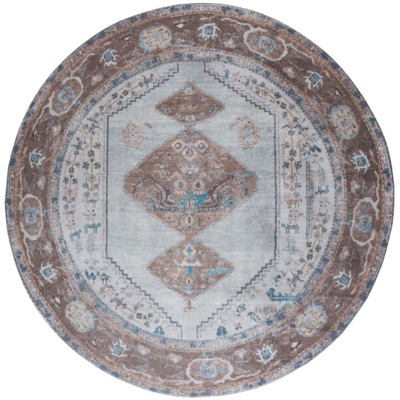 Vloerkleed Karaca - Blue/Brown 06 Rond