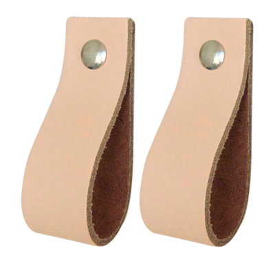 Leren handgrepen 'de lus' maat S | set van 2 - incl. 4 schroefjes