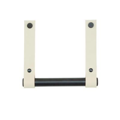 Leren toiletrolhouder (roldrager: zwart metaal)