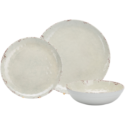 Flamefield servies Rustic Pearl - 12-delig melamine