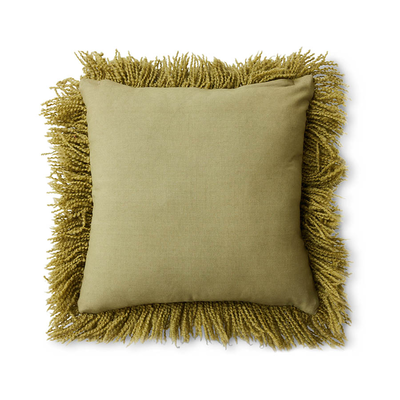 Fluffy cushion olive (50x50cm)