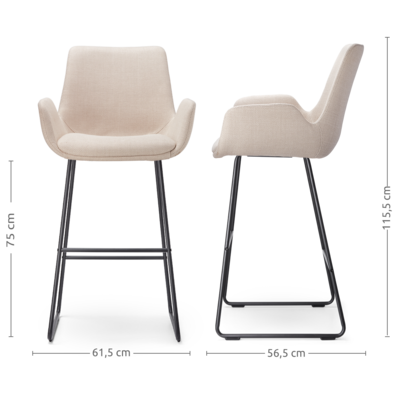 Barkruk Nino-Eef zwart onderstel